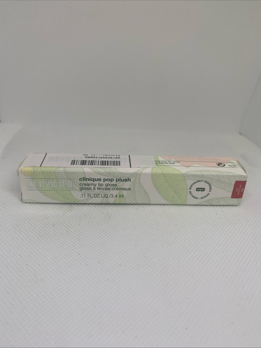 Clinique Pop Plush Creamy Lip Gloss in Juicy Apple Pop NIB .11 Fl Oz